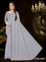 Set of 8 Sarees - Waterfall Pure Cotton Embroidered Saree