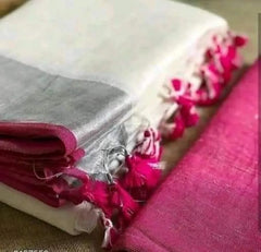 B2B Price Linen Cotton Plain Saree