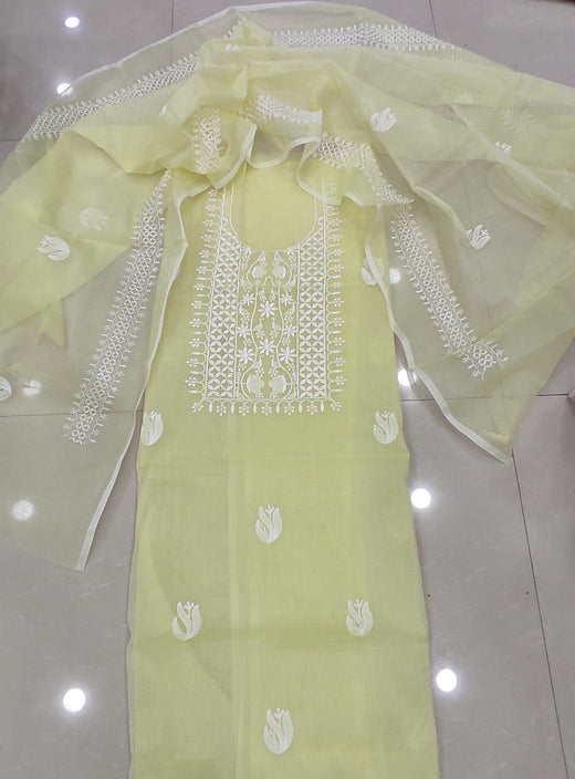 Wholesale Quantity Machine Embroidery Work Kota Doria Suit