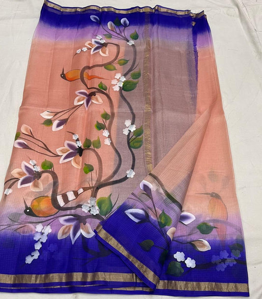 Wholesale Quantity Hand Painted Kota Pure Silk Saree