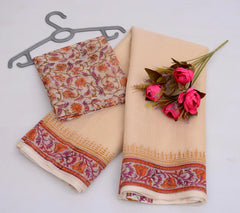 Wholesale Price Block Printed Kota Cotton Mix Saree