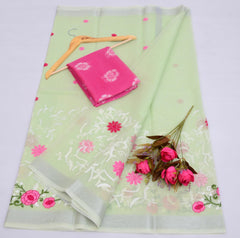 Bulk Quantity Embroidered Work Kota Cotton Mix Saree