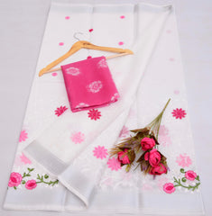 Bulk Quantity Embroidered Work Kota Cotton Mix Saree