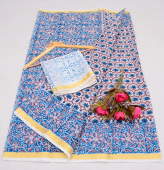 Wholesale Quantity Block Printed Kota Cotton Mix Saree