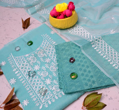 Wholesale Quantity Kota Cotton Unstitched Suit With Embroidery Work