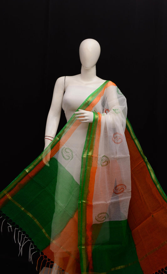 Bulk Quantity Kota Doria Printed Dupatta For Independence Day (MOQ 25 Dupatta)