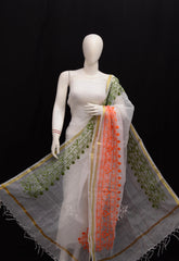 Wholesale Price Kota Doria Cotton Embroidered Dupatta For Independence Day (MOQ 25 Dupatta)