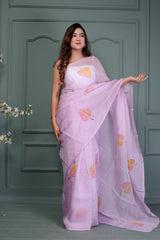 Wholesale Quantity Organza Saree With Hand Painted Design