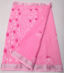Wholesale Quantity Elegant Embroidered Kota Doria Saree - Pink Colour Order Sample