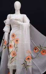 Bulk Price Organza Hand-Painted Dress Material