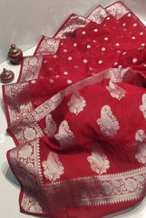 Bulk Quantity Semi Chiffon Georgette Silk Saree with Silver Zari Work and Blouse