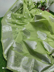 Bulk Quantity Semi Chiffon Georgette Silk Saree with Silver Zari Work and Blouse