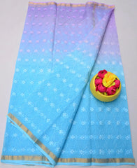 Wholesale Quantity Kota Doria Pure Cotton Saree with All Over Embroidery