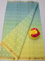 Wholesale Quantity Kota Doria Pure Cotton Saree with All Over Embroidery