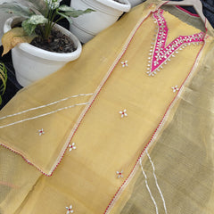 Wholesale Price Rajasthani Suit – Kota Doria Kiccha Gota Patti Work Set