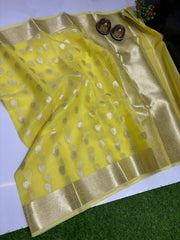 Wholesale Price Banarasi Kora Organza Silk Saree with Zari Work