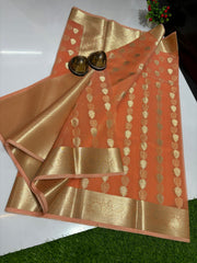 Wholesale Price Banarasi Kora Organza Silk Saree with Zari Work