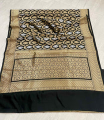 Bulk Quantity Banarasi Semi Katan Silk Saree Black Color