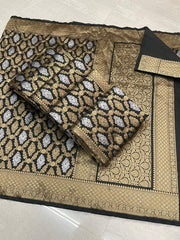 Bulk Quantity Banarasi Semi Katan Silk Saree Black Color