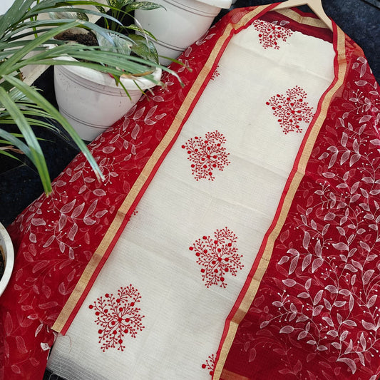 Bulk Quantity Kota Doria Embroidery Work Dress Material