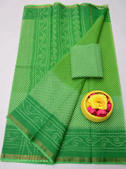 Bulk Price Pure Cotton Kota Doria Bandhej Leheriya Saree Order Sample