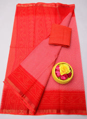 Bulk Price Pure Cotton Kota Doria Bandhej Leheriya Saree Order Sample