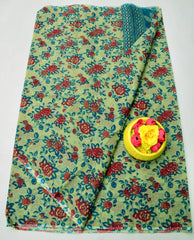 Bulk Price Kota Doria Pure Cotton Printed Saree