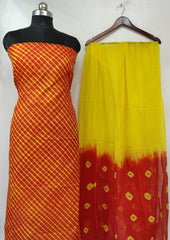 Wholesale Quantity Tie Dye Pure Cotton Kota Doria Suit With Dupatta