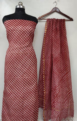 Wholesale Quantity Tie Dye Pure Cotton Kota Doria Suit With Dupatta