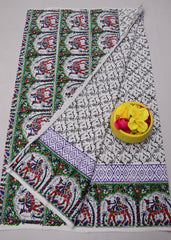 Wholesale Quantity MulMul Pure Cotton Hand Block Printed Saree