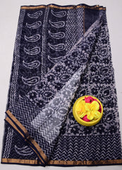 Bulk Price Wax Batik Printed Kota Doria Pure Cotton Saree