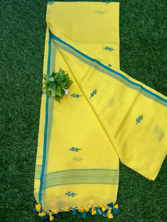 Bulk Quantity Pure Cotton Jamdani Saree with Running Blouse