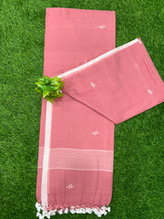 Bulk Quantity Pure Cotton Jamdani Saree with Running Blouse