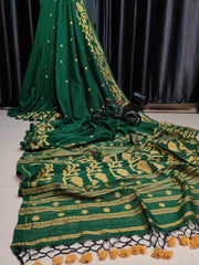 Wholesale Price Jamdani Cotton MulMul Saree with Running Blouse