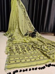 Wholesale Price Jamdani Cotton MulMul Saree with Running Blouse