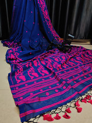 Wholesale Price Jamdani Cotton MulMul Saree with Running Blouse