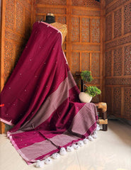 Wholesale Quantity MulMul Jamdani Cotton Saree with Running Blouse