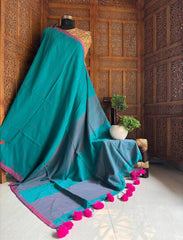 Wholesale Quantity MulMul Jamdani Cotton Saree with Running Blouse