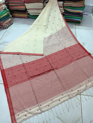 Bulk Quantity Cotton Jamdani Saree With Dobby Weaving Order Sample