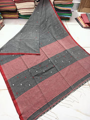 Wholesale Price Cotton Heart weaving Jamdani Saree With Running Blouse Order Sample