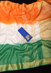 Bulk Quantity Tri-Color Pure Linen Saree (MOQ 10 Sarees)