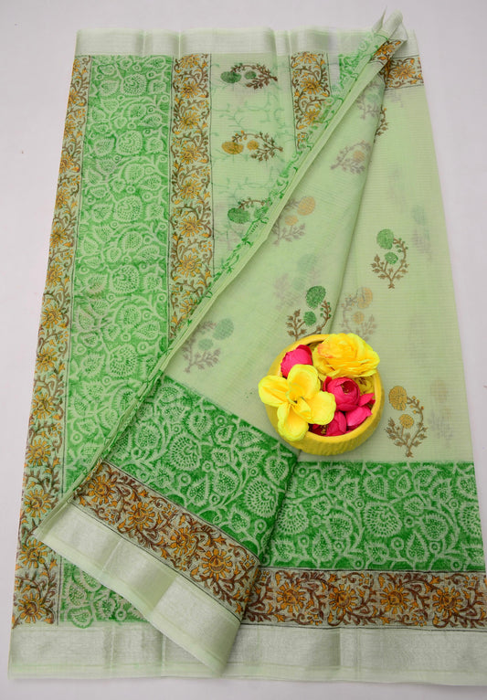Bulk Quantity Hand-Block Printed Kota Doria Saree