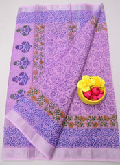 Bulk Price Handcrafted Kota Doria Saree with Block Prints