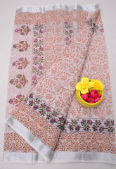 Bulk Price Handcrafted Kota Doria Saree with Block Prints