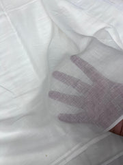 Wholesale Quantity White Color Cotton MulMul Saree with Running Blouse