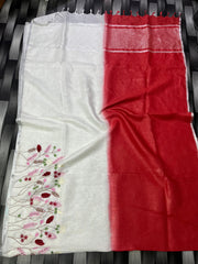 Bulk Quantity Double Color Pure Linen Saree