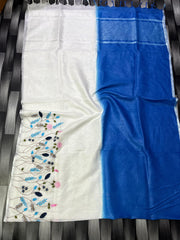 Bulk Quantity Double Color Pure Linen Saree