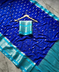 Bulk Quantity Banarasi Semi Katan Soft Silk Saree with Zari Buti Work