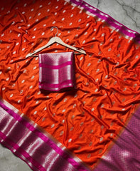 Bulk Quantity Banarasi Semi Katan Soft Silk Saree with Zari Buti Work
