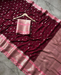 Bulk Quantity Banarasi Semi Katan Soft Silk Saree with Zari Buti Work